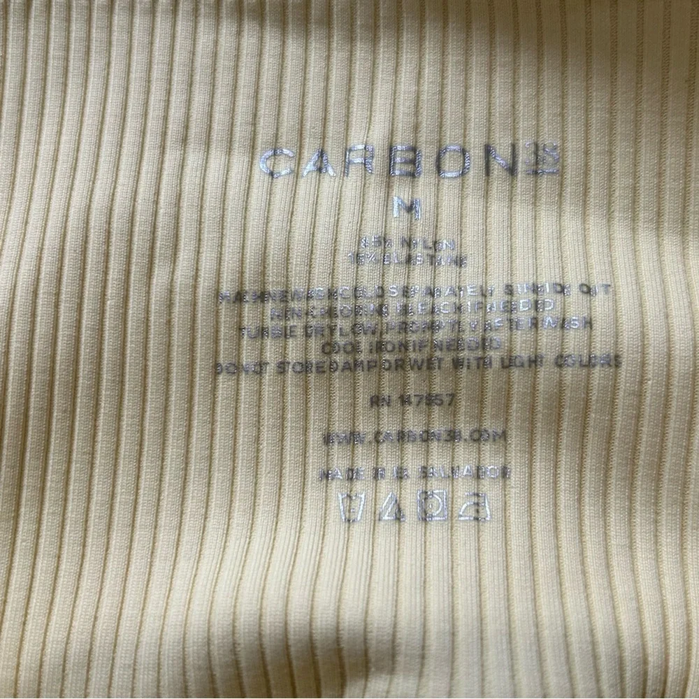 NWT carbon38 7/8 ribbed butter‎ yellow leggings women’s size medium - Picture 3 of 7